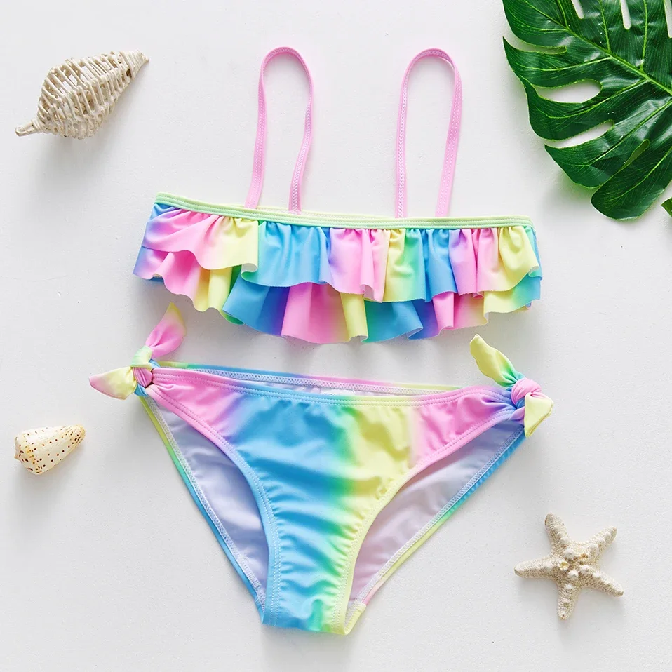 3-16Y Unicorn Two-piece Grils Swimwear 2022 High Quality Children Swimwear Girls Swimsuit Bikini Set 9055