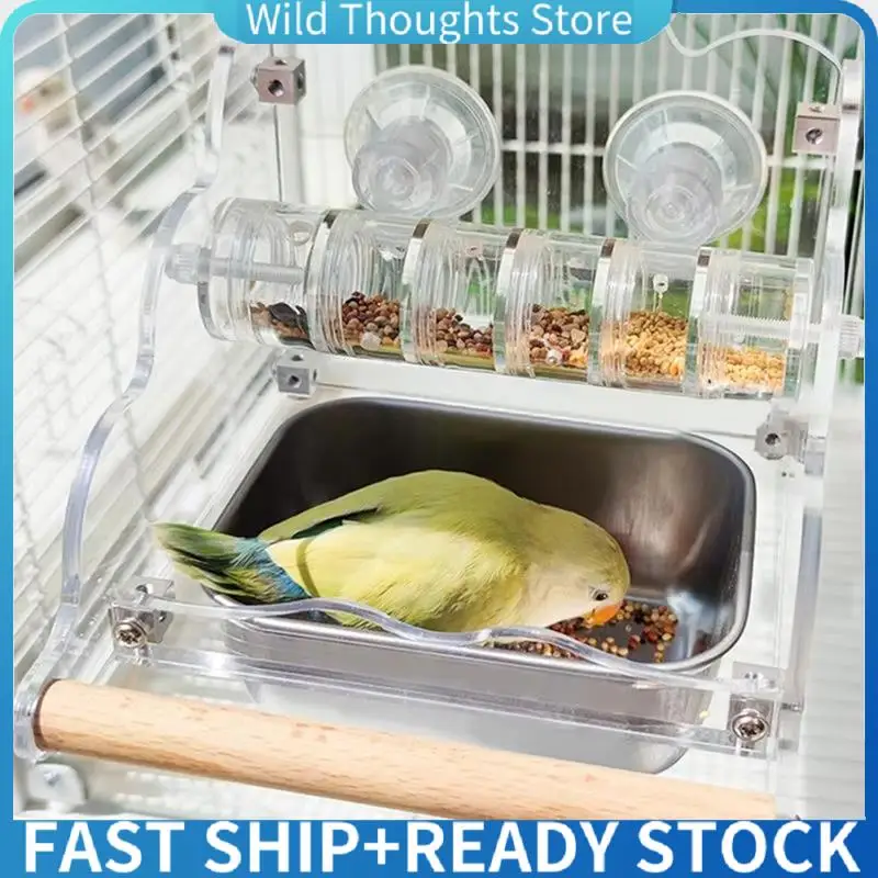 

Parakeet Feeders Splash Proof Bird Dishes Food Dispenser Rotating Parakeet Food Dish Bird Food Feeder For Bird Cage-[Qahk]