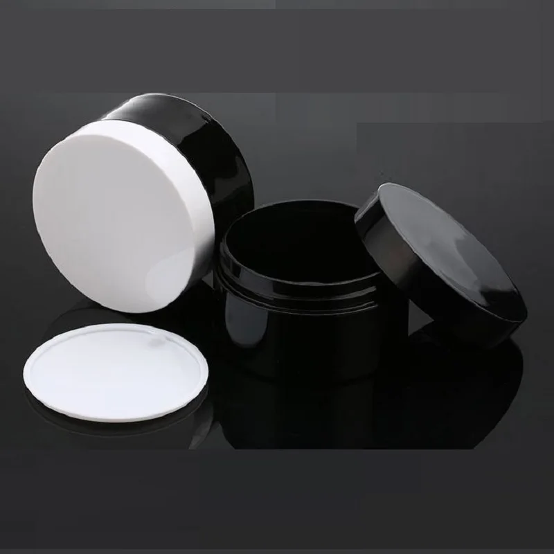 10Pcs 100ml Thick Wall Cream Jar Brown Empty Wide Mouth Bottle 100g Black Cosmetic Jars Plastic Makeup Containers With Lids