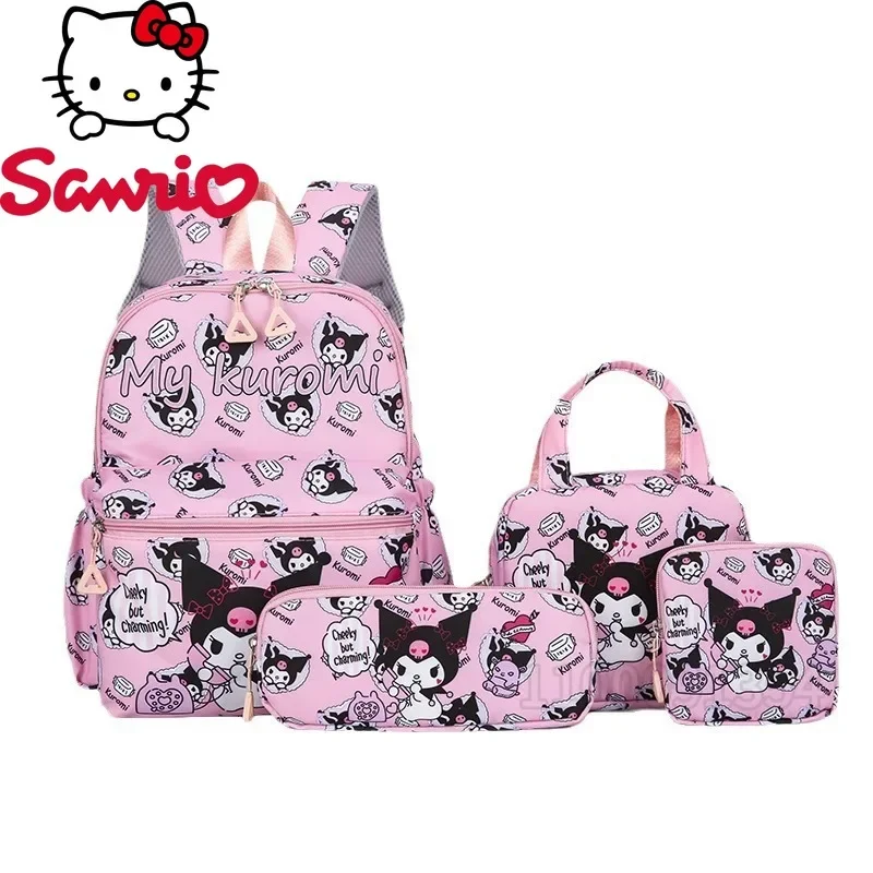 Sanrio Hello Kitty nouvelles filles sac à dos marque de luxe 4 pièces ensemble mode fille sac à dos dessin animé enfants sac à dos grande capacité