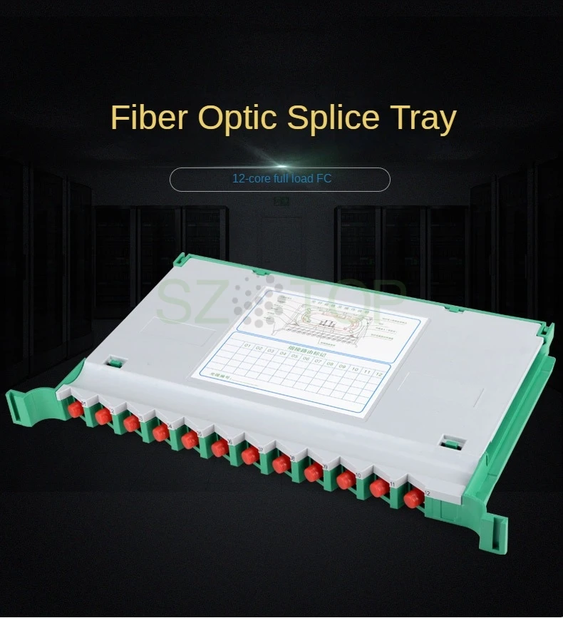 

12 core ODF Fiber Splice Tray FC UPC APC OM1 OM2 OM3 OM4 Optica fiber Splicing Tray SM pigtail ODF light delivery box customized