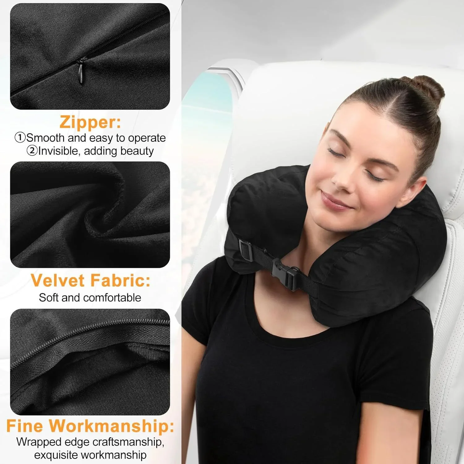 New Fillable Travel Pillow Can Fill Clothes Luggage Pillowcases Soft Filling Multifunctional Portable Travel Bag U-shaped Pillow