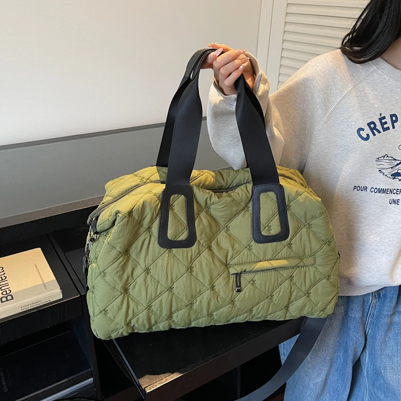 

Модные сумки-пуховики, роскошная дизайнерская стеганая сумка на плечо для женщин, новинка 2025 года, мягкая сумка, нейлоновая дорожная сумка большого размера