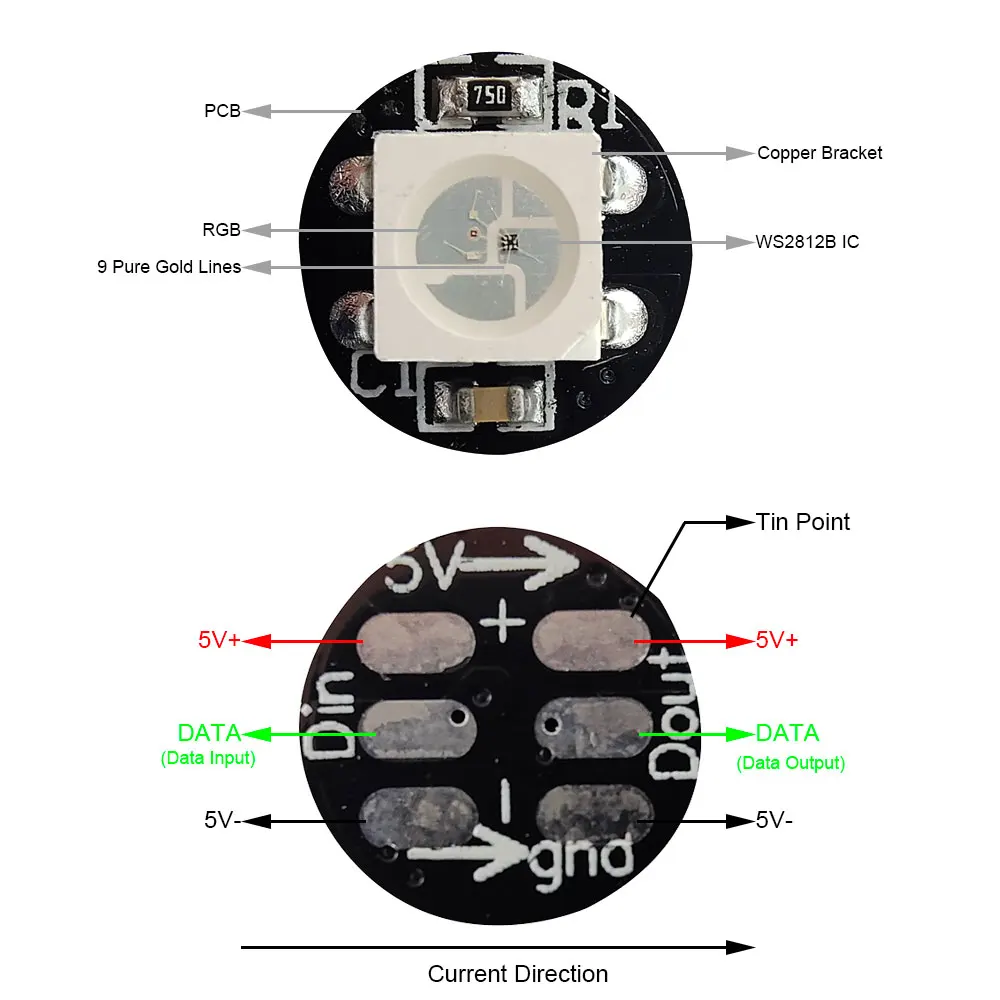 10 ~ 50 adet WS2812B SK6812 RGBW RGBWW ayrı ayrı adreslenebilir LED çip WS2812 RGB SMD5050 siyah/beyaz PCB LED lamba yuvası DC5V