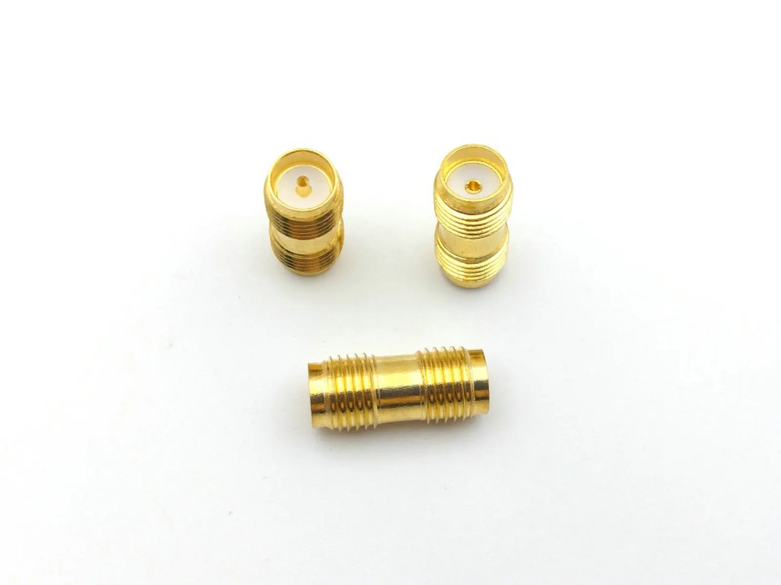 ouro sma femea para rp sma femea jack rf conector do adaptador acoplador 100 pcs 01