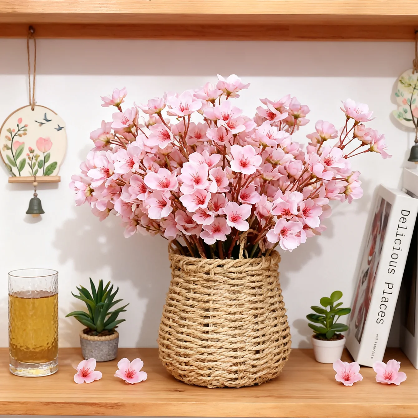 Künstliche Blumen aus Seide, Pfirsichblüten, Dekorationen für Zuhause, Vase, Garten im Freien, Valentinstag, Hochzeit, Braut, DIY-Blumenstrauß, Foto-Requisiten