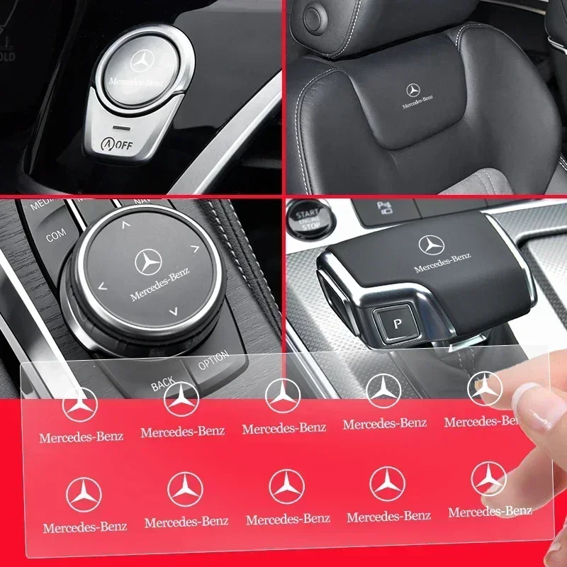 Car Center Console Auto Key Camera Mobilephone Mini Decorative Sticker For Mercedes Benz AMG A B C E S class GLA GLC CLA GLK GLE