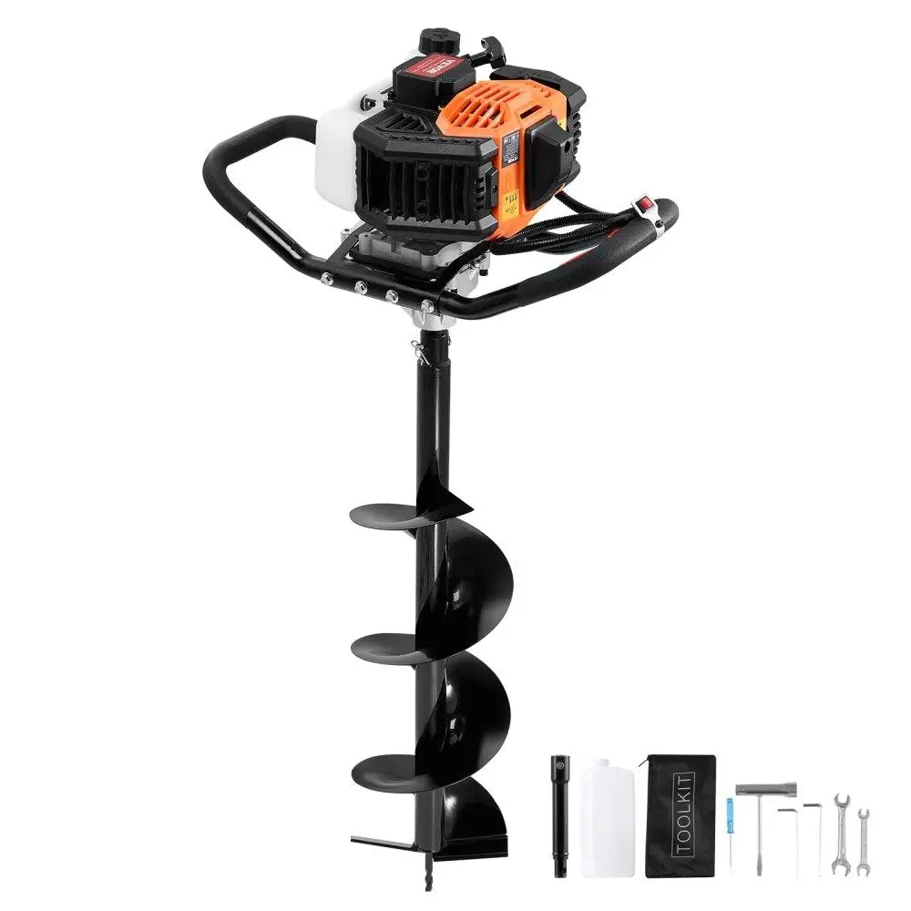 

Gas Post Hole Digger 52CC 1450W 8 Inch Drill Bits 1 Extension Rod