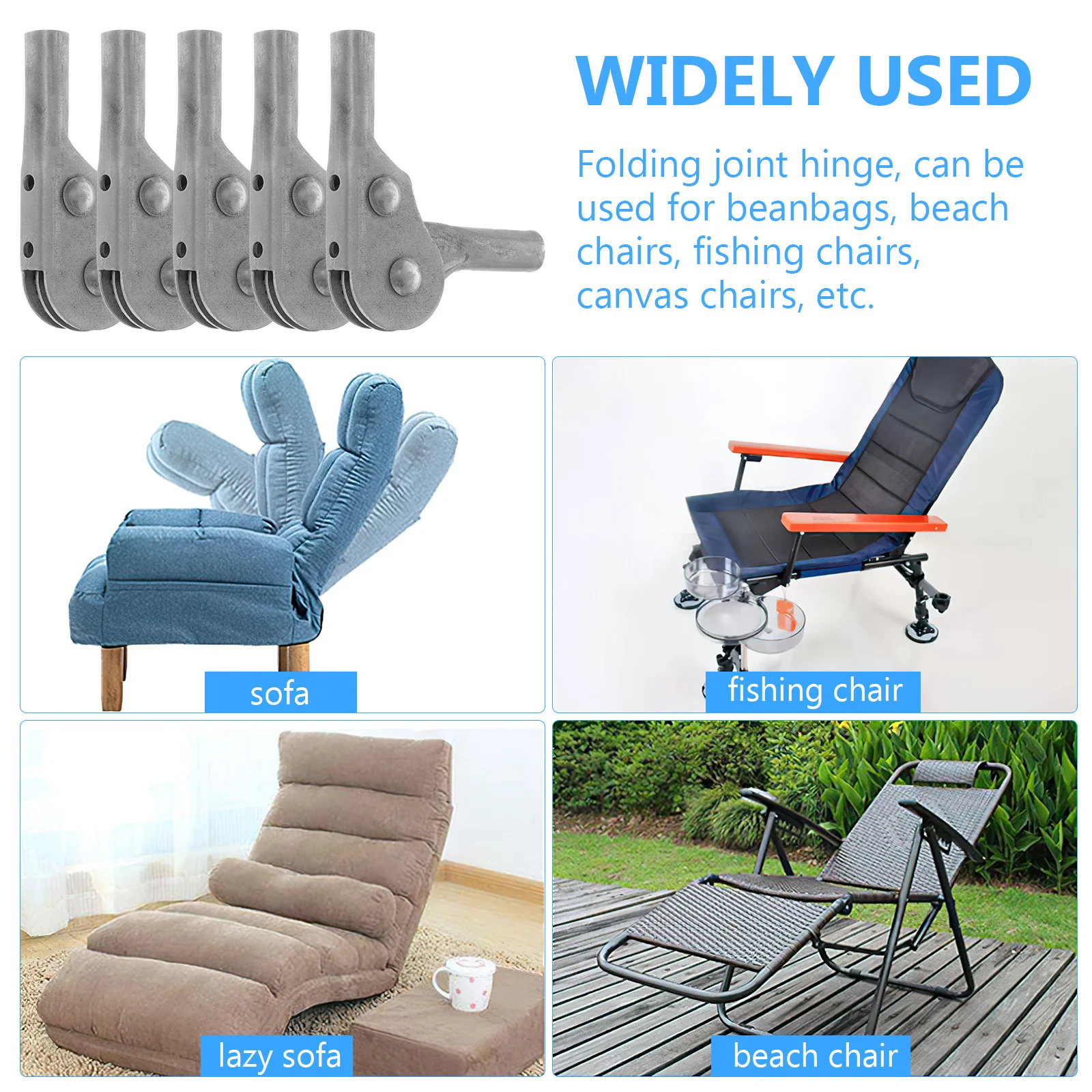 

4pcs Sofa 3-Gear Folding Joint For Beanbag Beach Chair Fishing Canvas Chairs Furniture Ratchet Hinge Heavy Duty Support Hinge