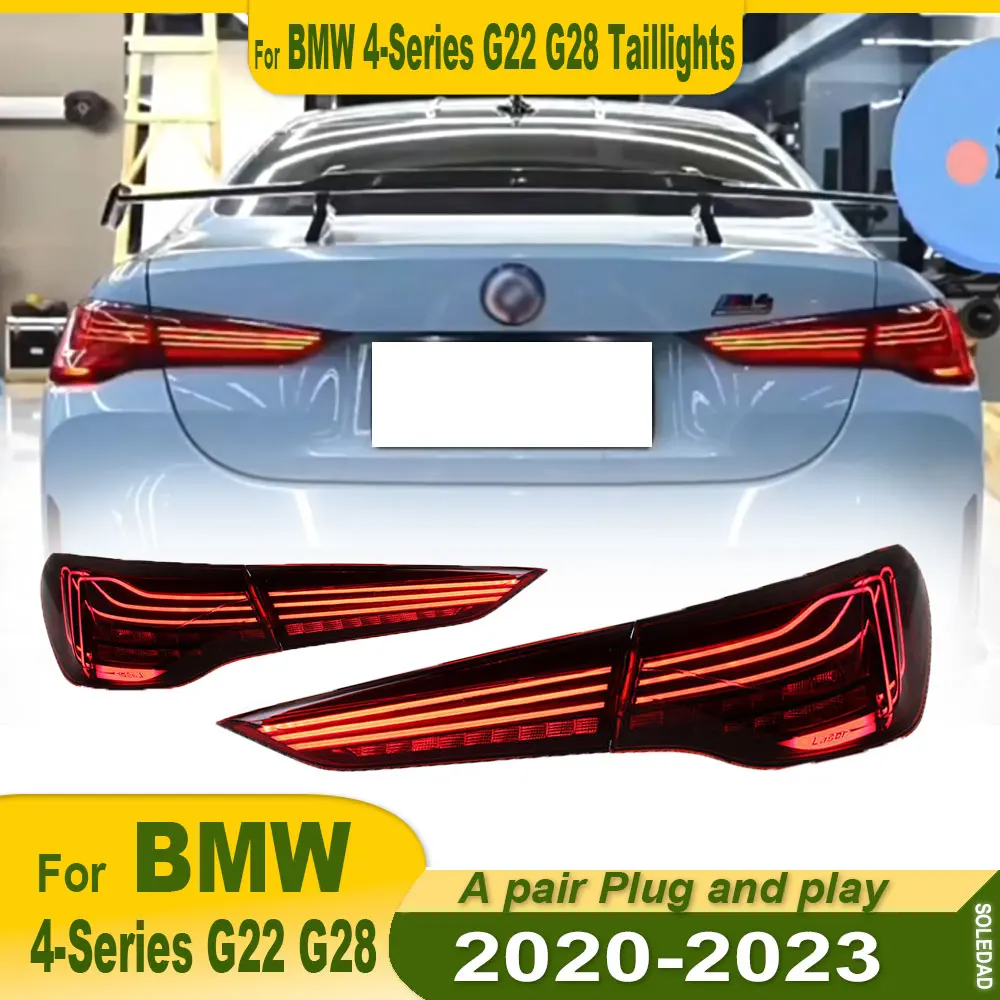 LED Taillights For BMW 4 Series G22 G23 G26 G82 M4 2020 2021 2022 2023 2024 CSL Rear Tail Light Turn Signal Lamp Car Accessories