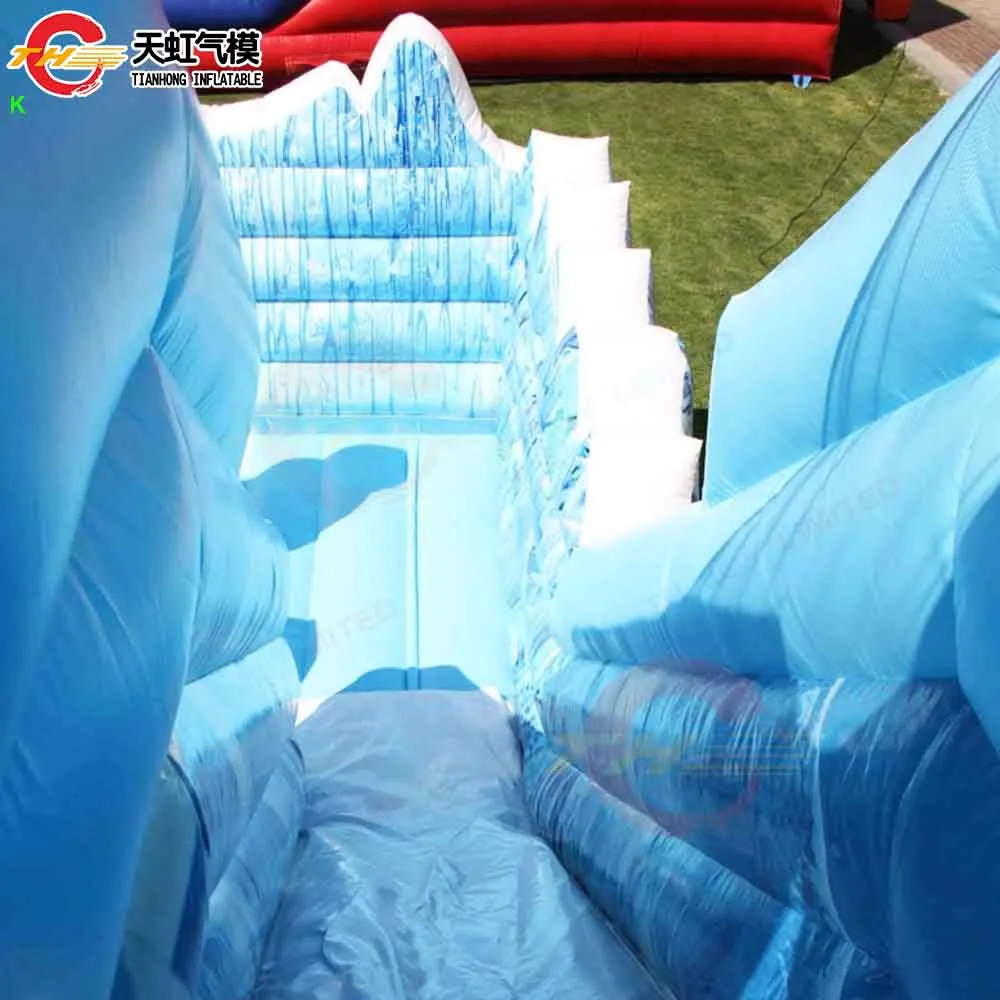 빠른 배송 6x6m 아이스 캐슬 에어바운스 슬라이드 포함 빙산 빙하 에어바운스 놀이터 (송풍기 포함)