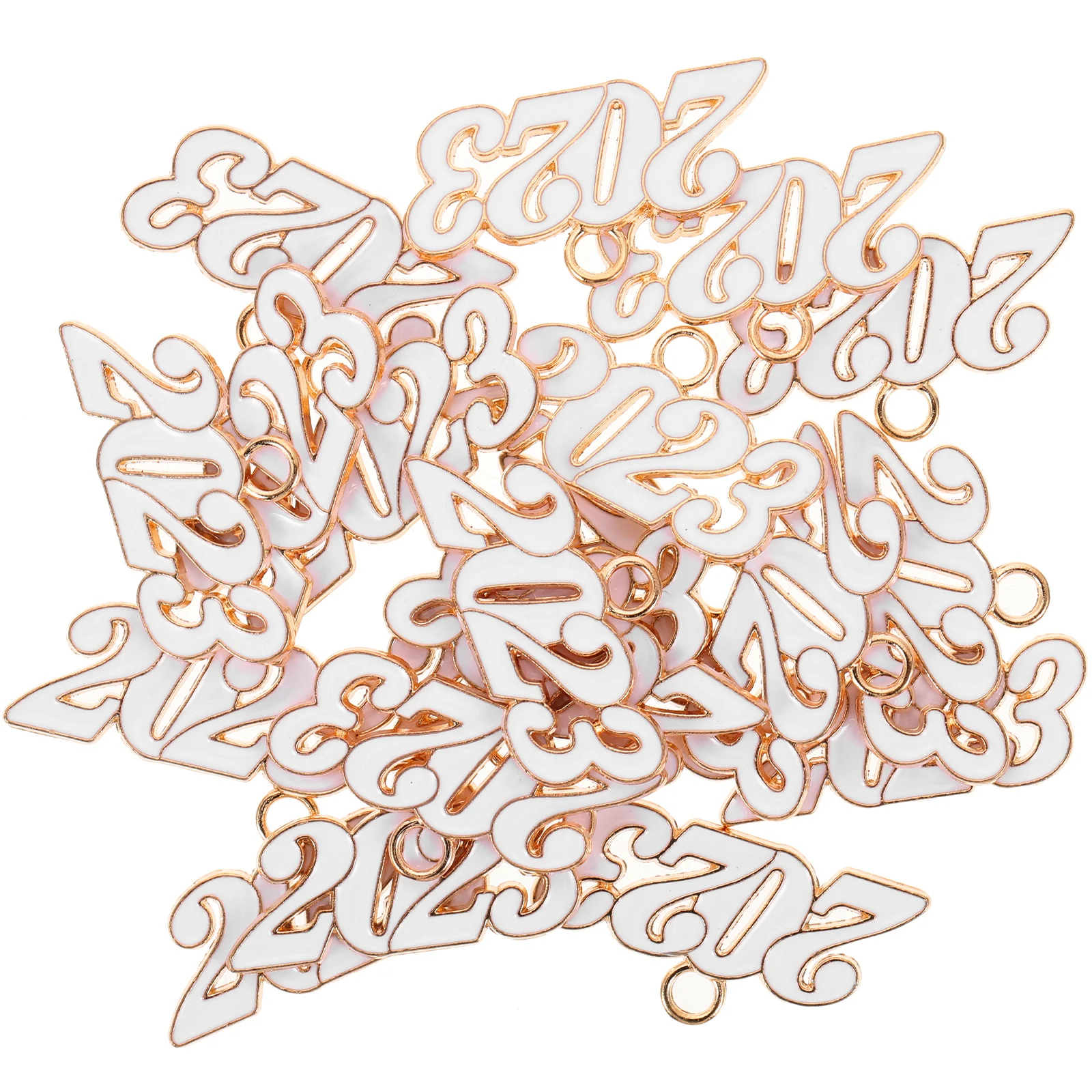 

20pcs 2023 Charms Pendant for Jewelry Making Bright Colored Alloy Beads DIY Decorations Craft Supplies Number Necklace