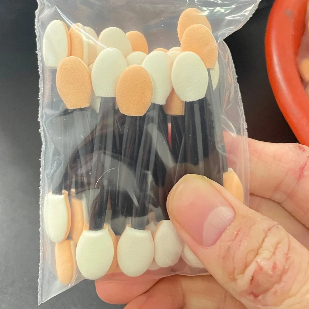 10/30/50/100 Uds. Pinceles para polvo de uñas esponja desechable aplicador de sombra de ojos de doble cara espejo pigmento cromado esponja en barra
