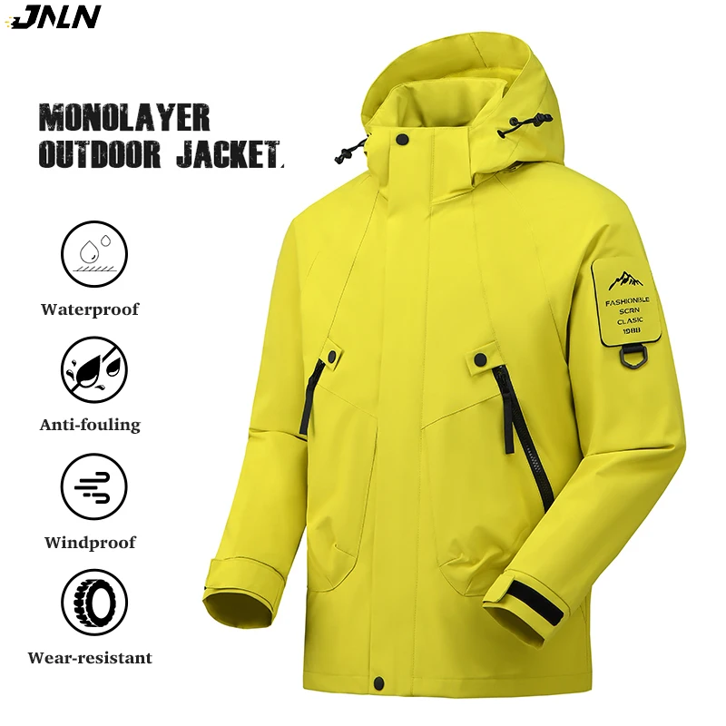 JNLN Veste imperméable unisexe pour l'escalade, la randonnée, le camping, le trekking, coupe-vent pour hommes et femmes, manteau de pluie anti-vent et anti-salissure