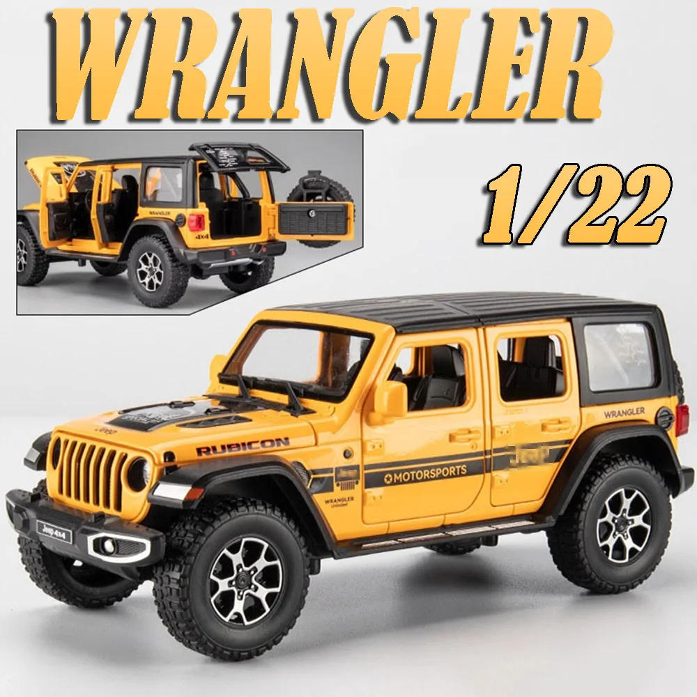 

1:22 Wrangler G63 Model Car Toys Alloy Diecast Doors Opened Sound Light Pull Back Off-road Vehicle Models for Kids Edutainment