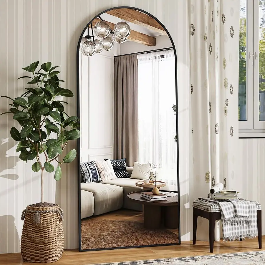 

x 24 Arch Full Length Mirror Floor Full Body Mirror with Aluminum Frame Standing, Leaning or Hanging, for Bedroom, Living Room,