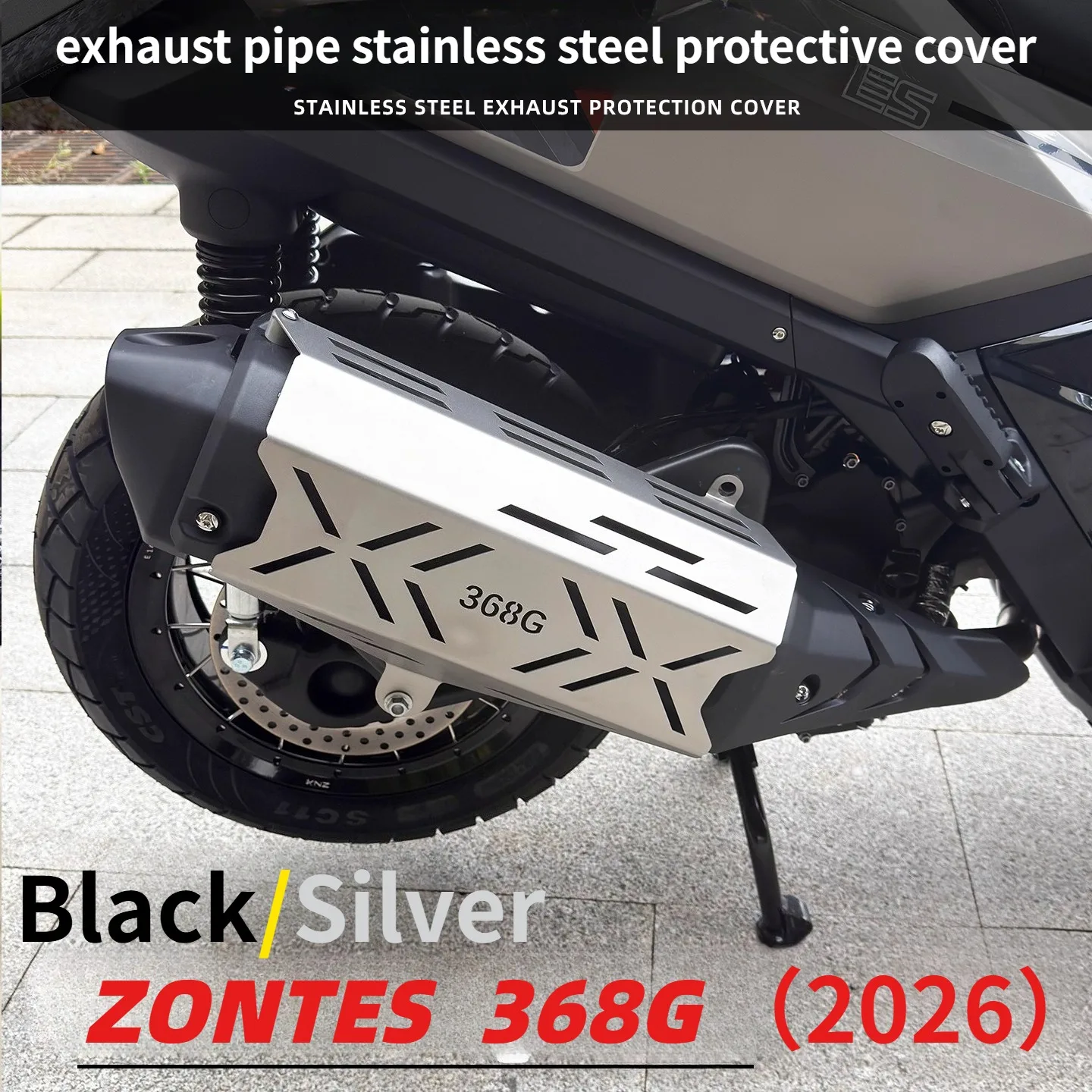 

Suitable for ZONTES 2026 368G modified exhaust pipe stainless steel protective cover, anti fall cover plate, muffler, anti scald