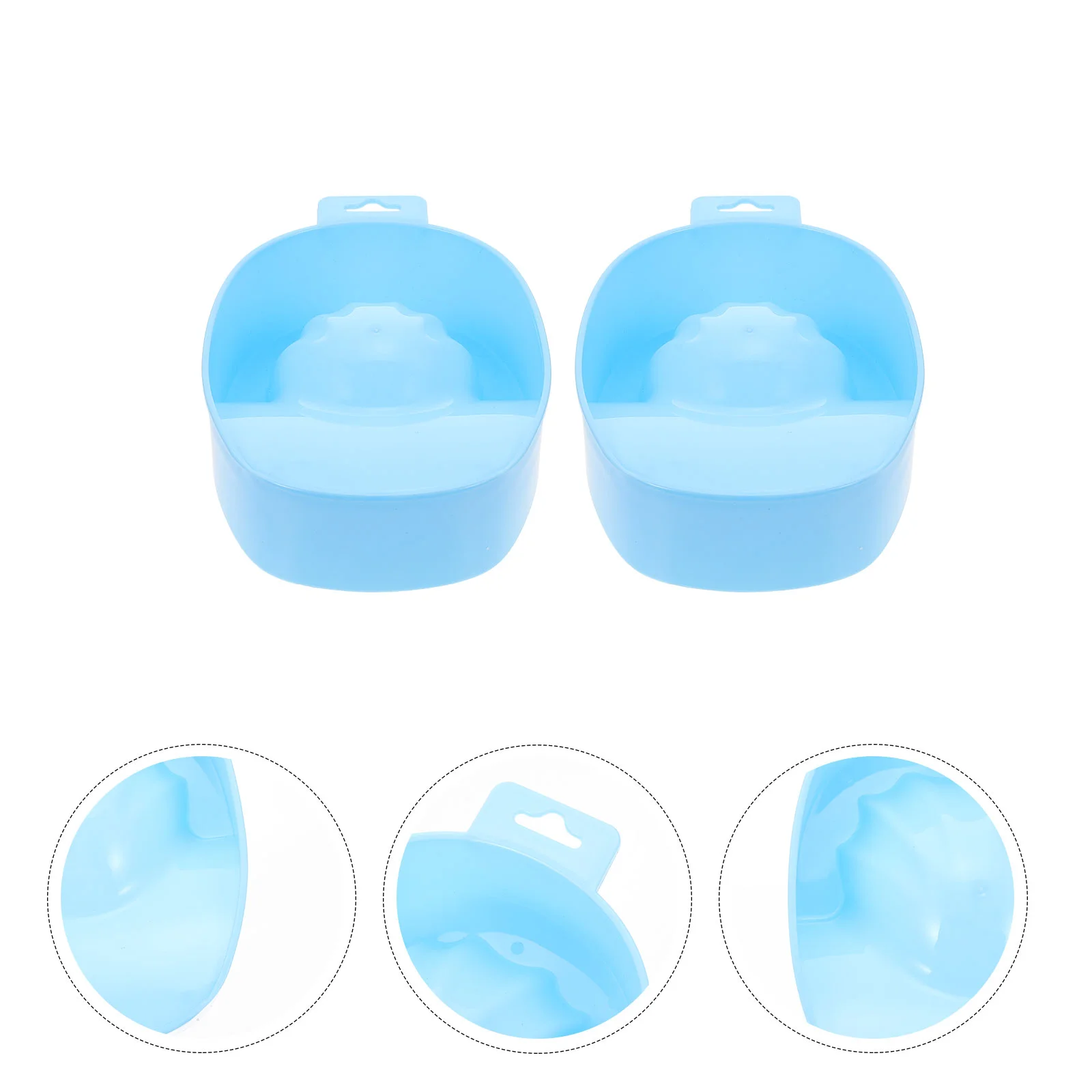 2 Pcs Nail Soaking Bowl Pigment Removing Double Layer Manicure Tool Pp Plastic Supplies Tools Tray