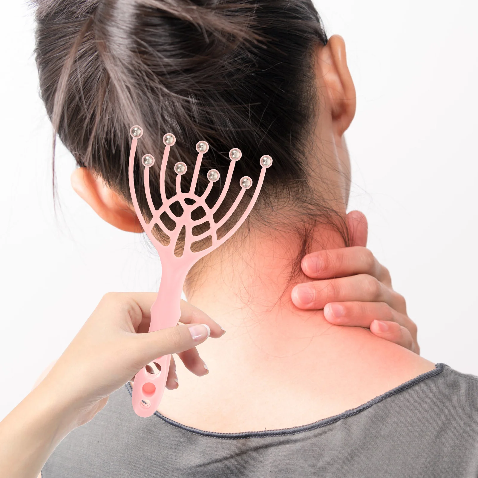 

Массажер для кожи головы. Инструмент для когтей из полипропилена и стального шарика. Нежный для волос и кожи головы. Улучшает крови для личной гигиены или.