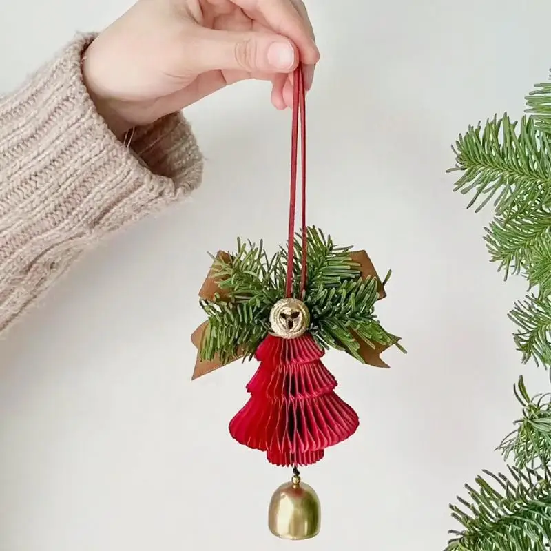 Christmas Bells Decor Bowknot Bell Ornament Large Christmas Bells Pendant Christmas Tree Pendant Festive Decorative Bells For