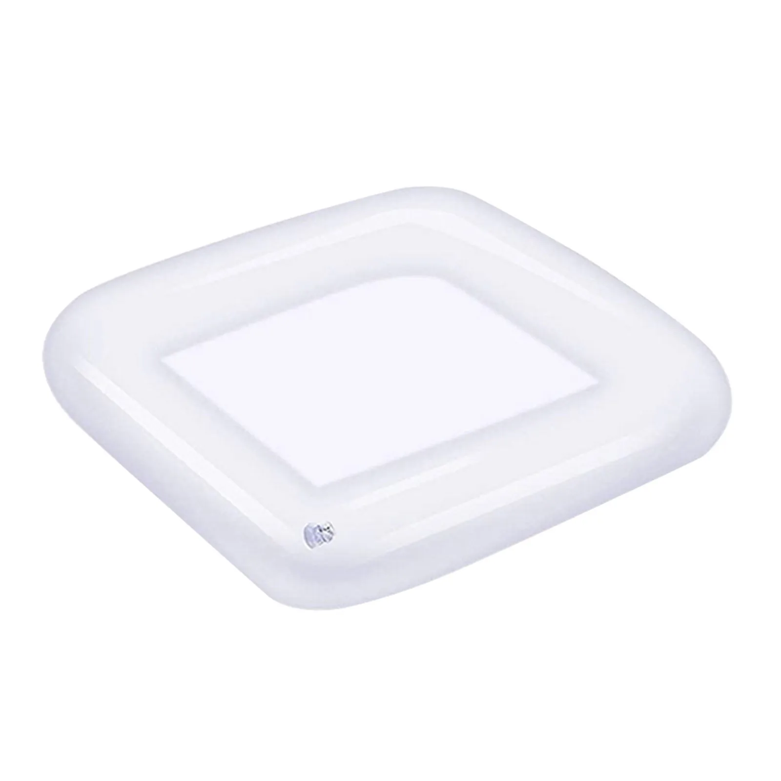 23,62 cala Kwadratowy dmuchany bar do serwowania lodu - Taca do serwowania jedzenia i napojów na letnie przyjęcie piknikowe i kemping, biały