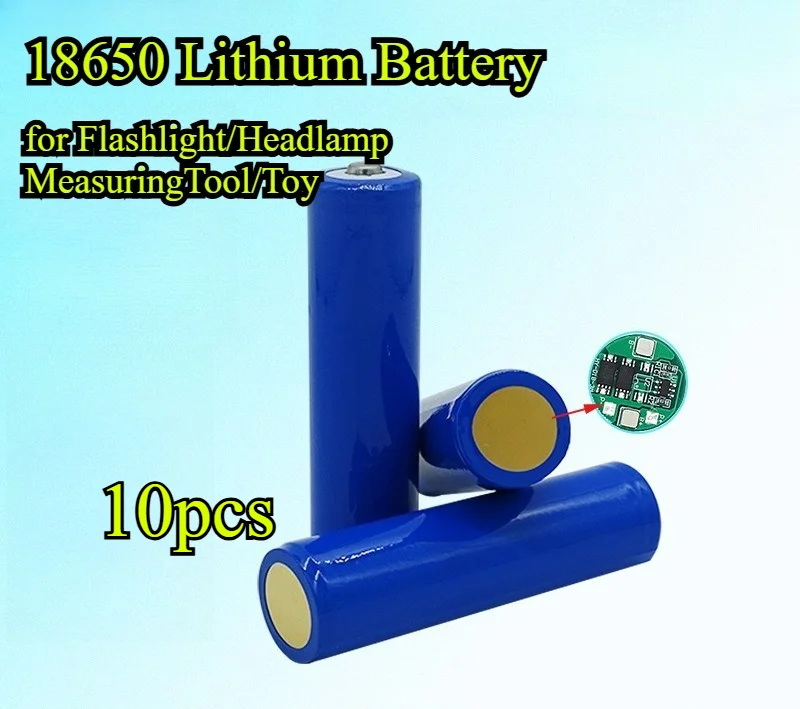 

3000mAh 18650 Lithium Battery 3.7V with Pointed Top Rechargeable High Power for Flashlight/Headlamp MeasuringTool/Toy Microphone