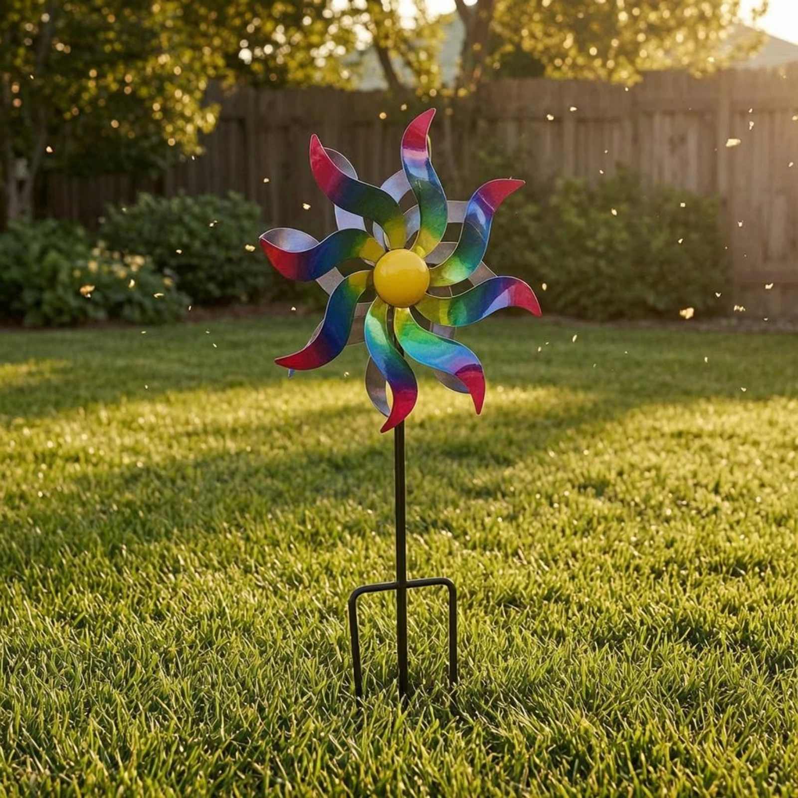 Pinwheel Twirler Ground Stake Wind Pinwheel Outdoor Decoration Colorful