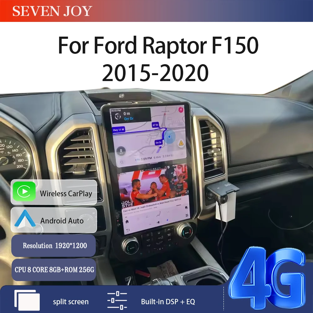 14.5 Inch Android 128G For Ford F150 F250 F350 2015-2020 Tesla Style Car GPS Navigation Multimedia Player Radio Tape Headunit HD