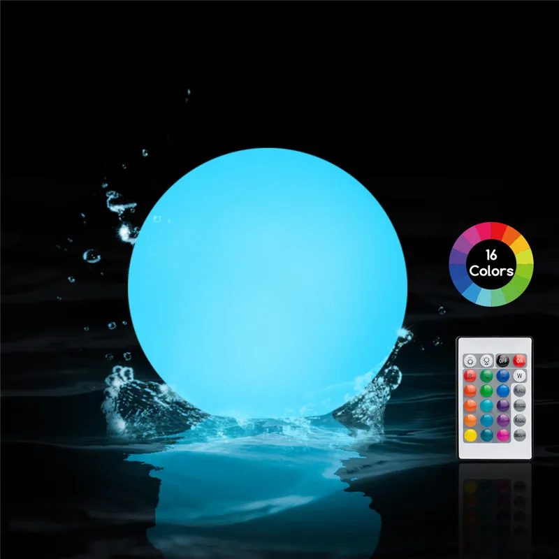 Outdoor Floating Pool Lights 16 Color LED Garden Ball Light Waterproof Pool Lawn Lamp Landscape Swimming Night Lights Pool Toys