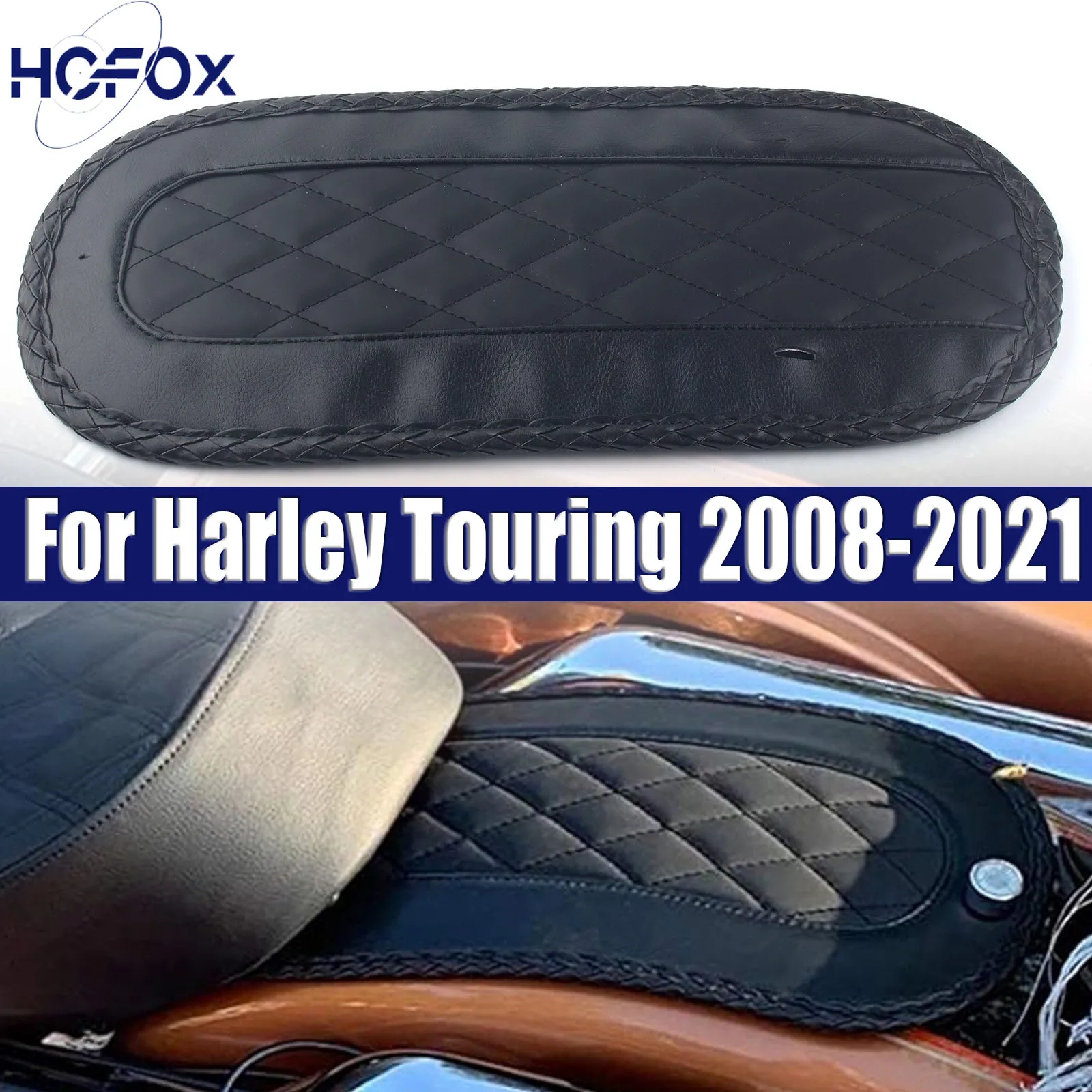 

Motorcycle Leather Rear Fender Bib Solo Seat Black For Harley Touring 2008-2021