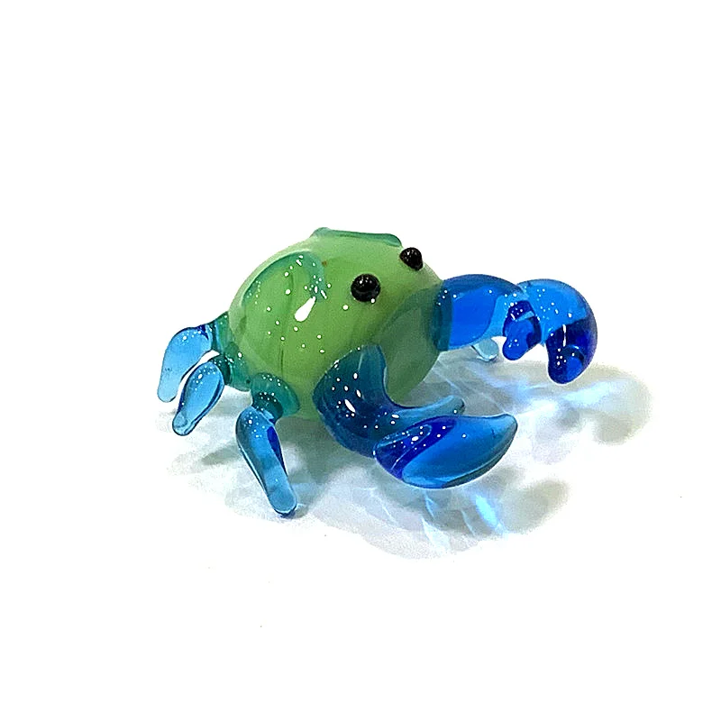 Mini Glas meeres tiere Statuette niedlichen Meeresfisch Delphin Tintenfisch Pinguin Kugelfisch Stachel rochen Walhai Fisch Krabbe Meeres schildkröte Elektrischer Aal Goldfisch Kaninchen Affen Ornamente – Detail 34
