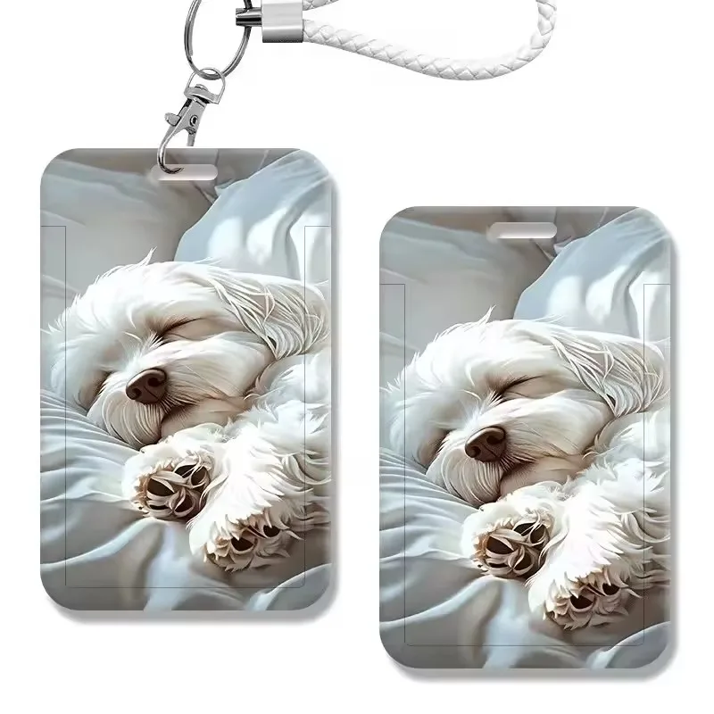 With Wristlet  Card Holder Custom DIY Photo Custom Name Text Protector Case For Office Staff Teacher Business Personalized Cover