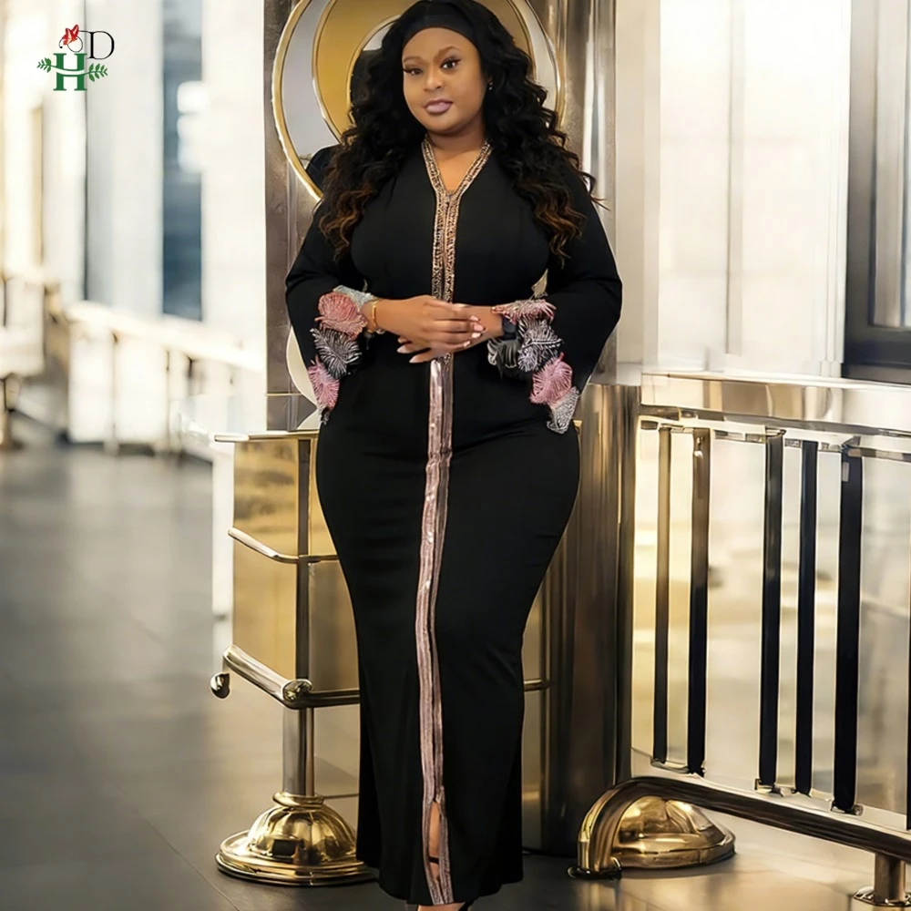 

African dresses for woman Turkey dresses luxury elegant 2024 Abaya from Dubai evening festive dress Muslim Robe africa clothing