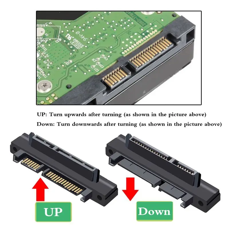 6Gbps SATA 22Pin Power Data Simultaneous Transmission Male to Female Desktop Computer Solid State Drive Adapter
