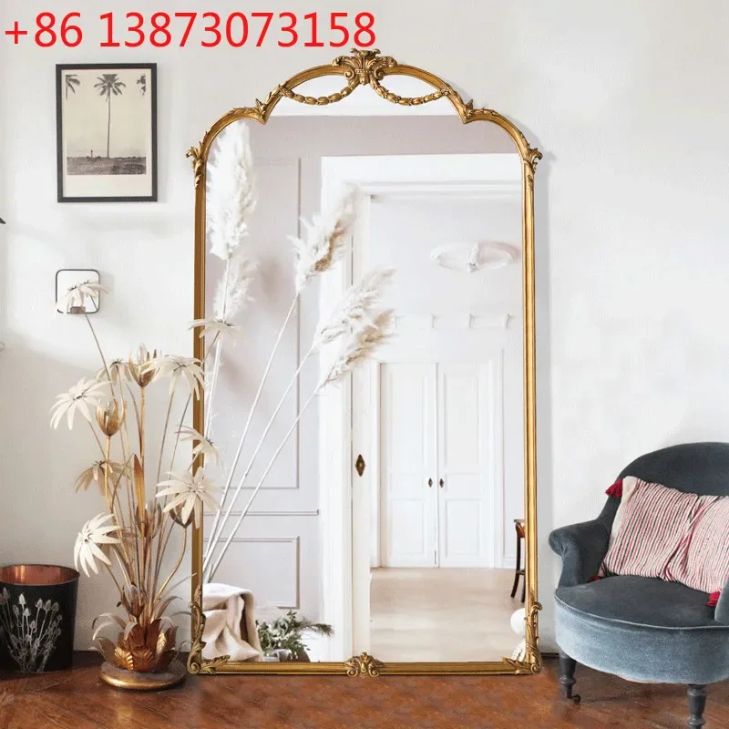 

Vintage carved floor mirror full-length mirror girls bedroom wall home Internet celebrity full-length mirror