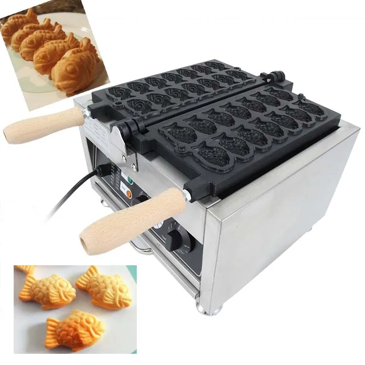 Hot Sale Electric Mini Fish Waffle Cone Maker Waffle Cake Baker 14PCS Japanese Fish Shaped Small Taiyaki Machine