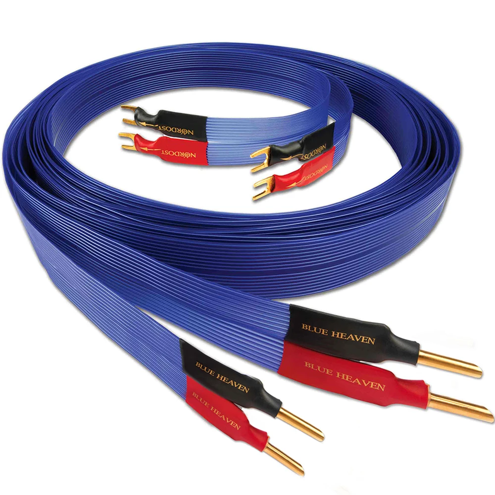 Pair Nordost Blau Himmel Lautsprecher Kabel Hifi Audio Audiophile Kabel Silber-überzogene OFC Lautsprecher Draht Flache Für Verstärker DVD CD