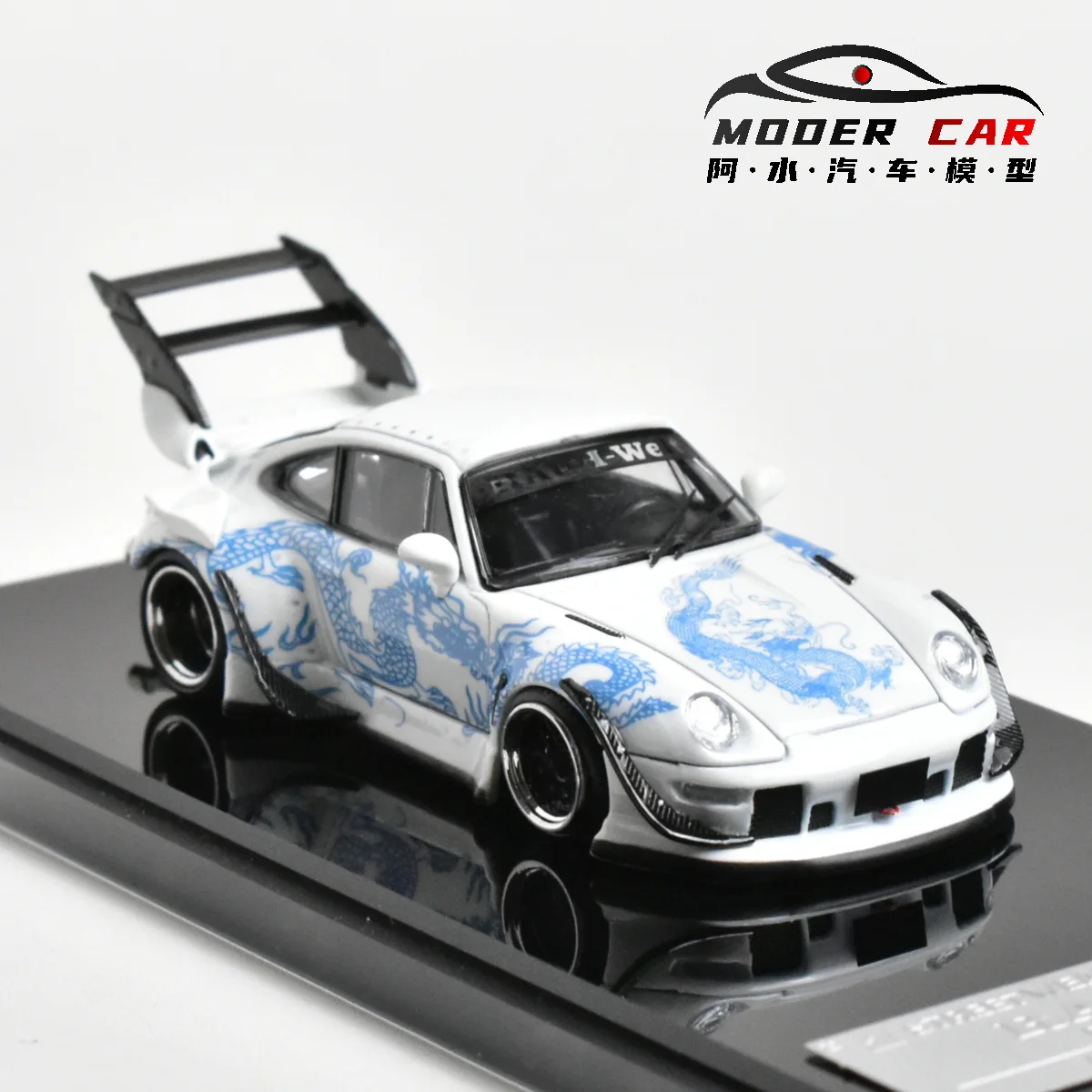 سيارة Street Weapon SW 1:64 RWB 993 Rauh-Welt مضيئة على طراز Diecast