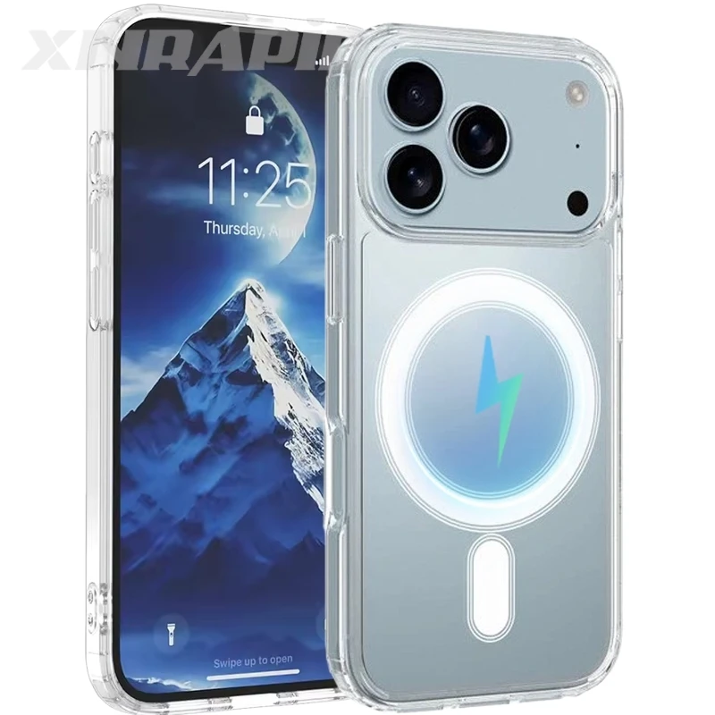 حافظة شفافة لهاتف آيفون 17 برو ماكس 17 اير 17 برو ماجسيف غطاء هاتف ممتص للصدمات خلفي مغناطيسي شفاف لهاتف آيفون 17/17 برو ماكس/17 برو #2