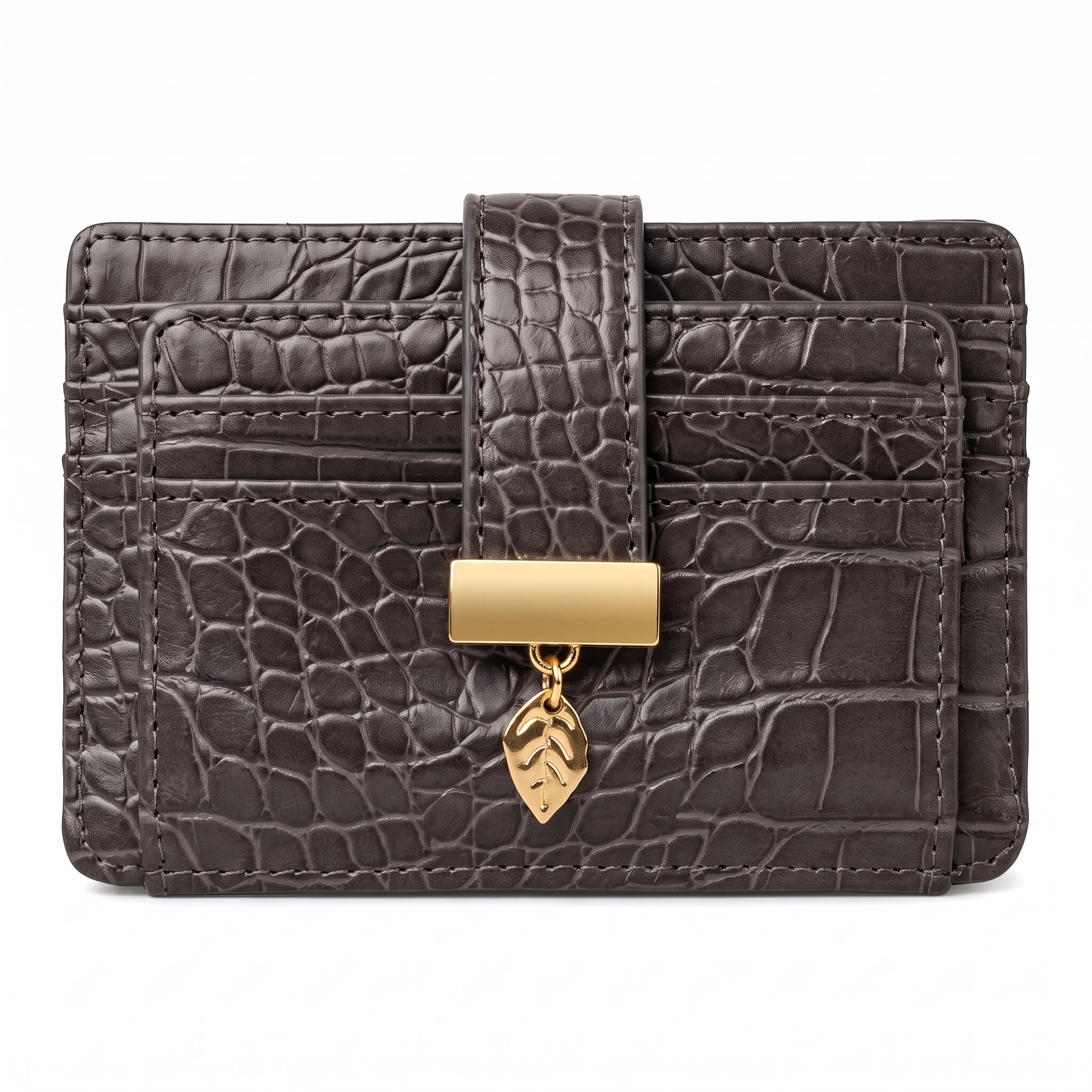 Pomelo Best Wallet for Women Croc RFID Card Holder Multi Slots ID Window Zipper Coin Bag Daily Portable Travel Ladies Mini Purse