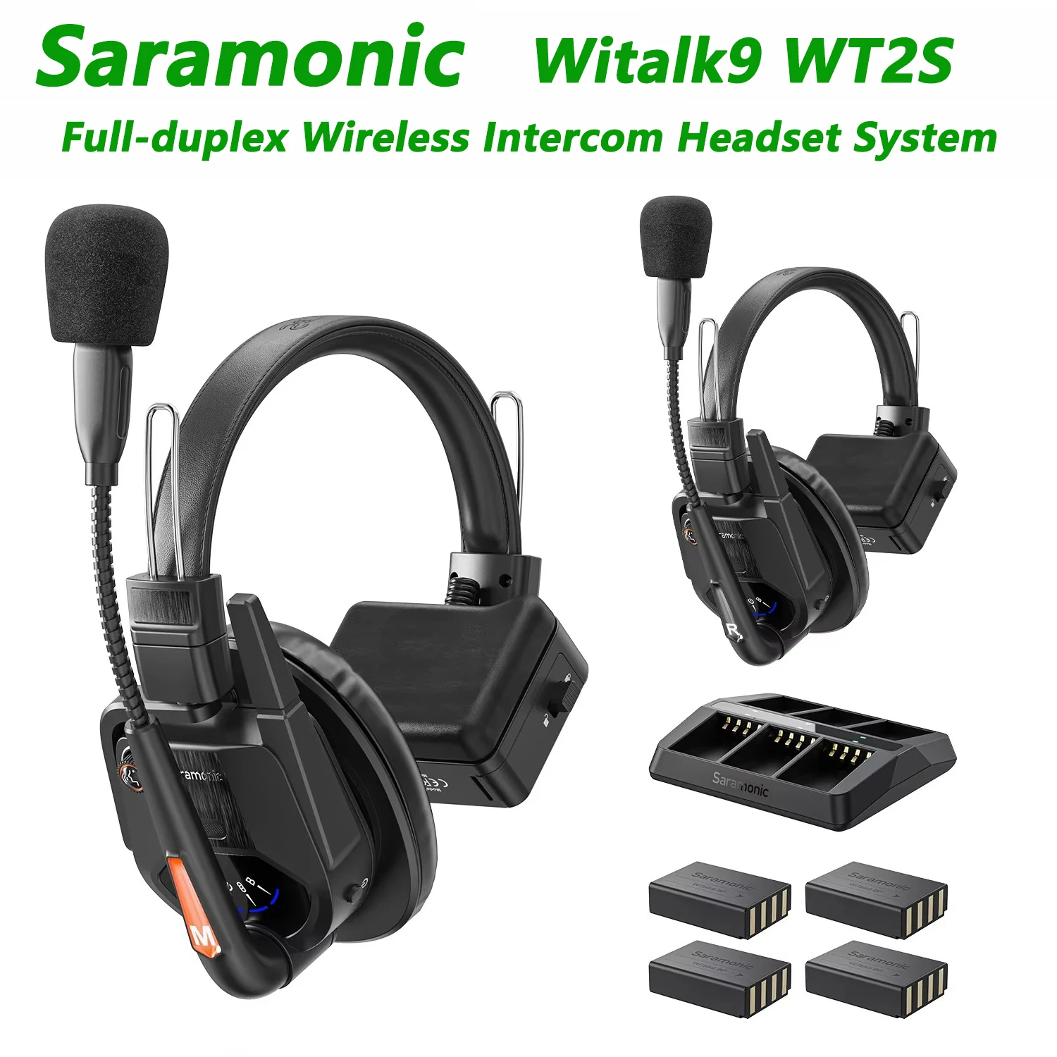 

Saramonic Witalk9 WT2S Wireless Headset Full-duplex Intercom Communication System for Filmmaking Live performances Sports Events