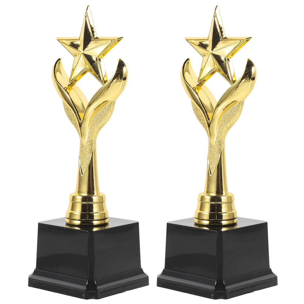 

2pcs Award Trophy Cup for School Party Celebration Pentagram ABS Winner Prize Decor Competition Ceremony