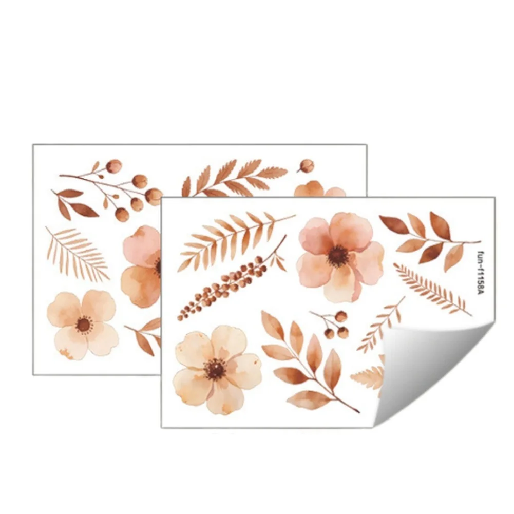 Bedroom Decor Sticker As Shown In The Figure Floral Wall Decal Sturdy Pvc Material Easy To Clean Delicate Flower Pattern