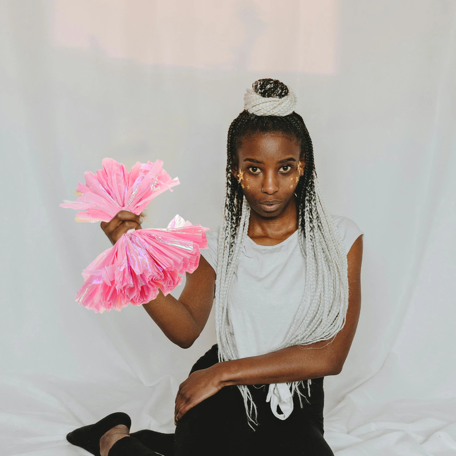 

2 Pcs Cheerleading Hand Accessories Sports Pom Poms Flowers Dance Pp Cheerleader Cheering Team