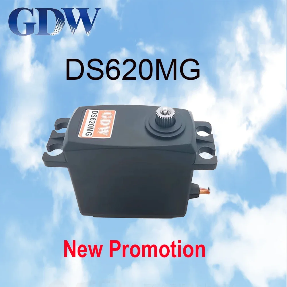 GDW DS620MG 22 กก.แรงดันไฟฟ้าเกียร์โลหะมาตรฐาน Digital Servo สําหรับ 1:8 1:10 RC รถ/ปีกคงที่/เรือ/แขนหุ่นยนต์หุ่นยนต์