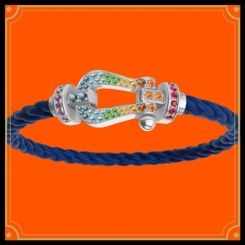 

LZJV 2026 New 925 Silver Yellow Blue Nylon Big Colorful Zircon Bracelet Female Daily Wear Party Gifts Luxurious Couple Jewelry