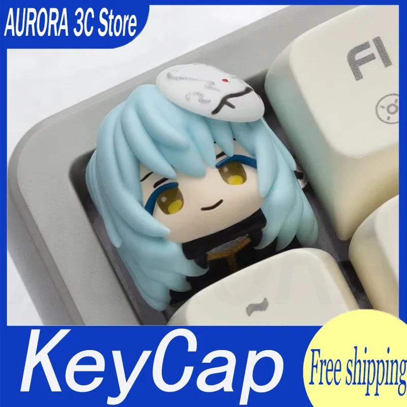 Cute Slime Artisan KeyCap For Mechanical Keyboard Accessories Custom Handmade Resin Keyboard Cap Rimuru Tempest Anime Key Cap