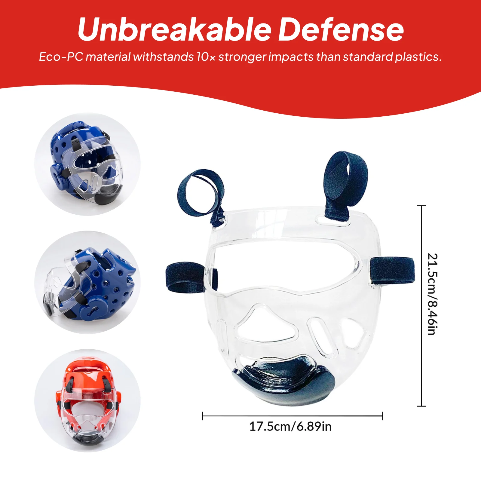 PC Material Taekwondo Face Shield Mask Full Coverage Head Guard for Boxing and Martial Arts Training