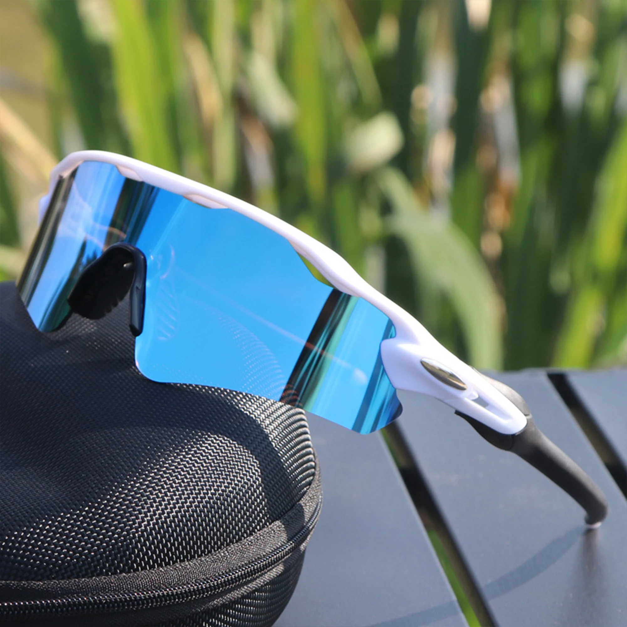 Sport Sunglasses Cycling Glasses +Box for Men Women TR90 Frame With HD Lens Anti-Glare For MTB Running Driving Fishing Men's image 5