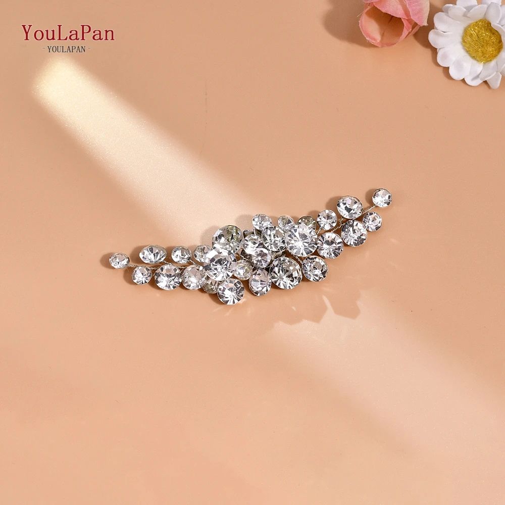 YouLaPan Rhinestone Charm Buckle For Bride Shoes Shiny Shoe Clips Women Fashionable High Heels Sandals Handmade Accessories HX60